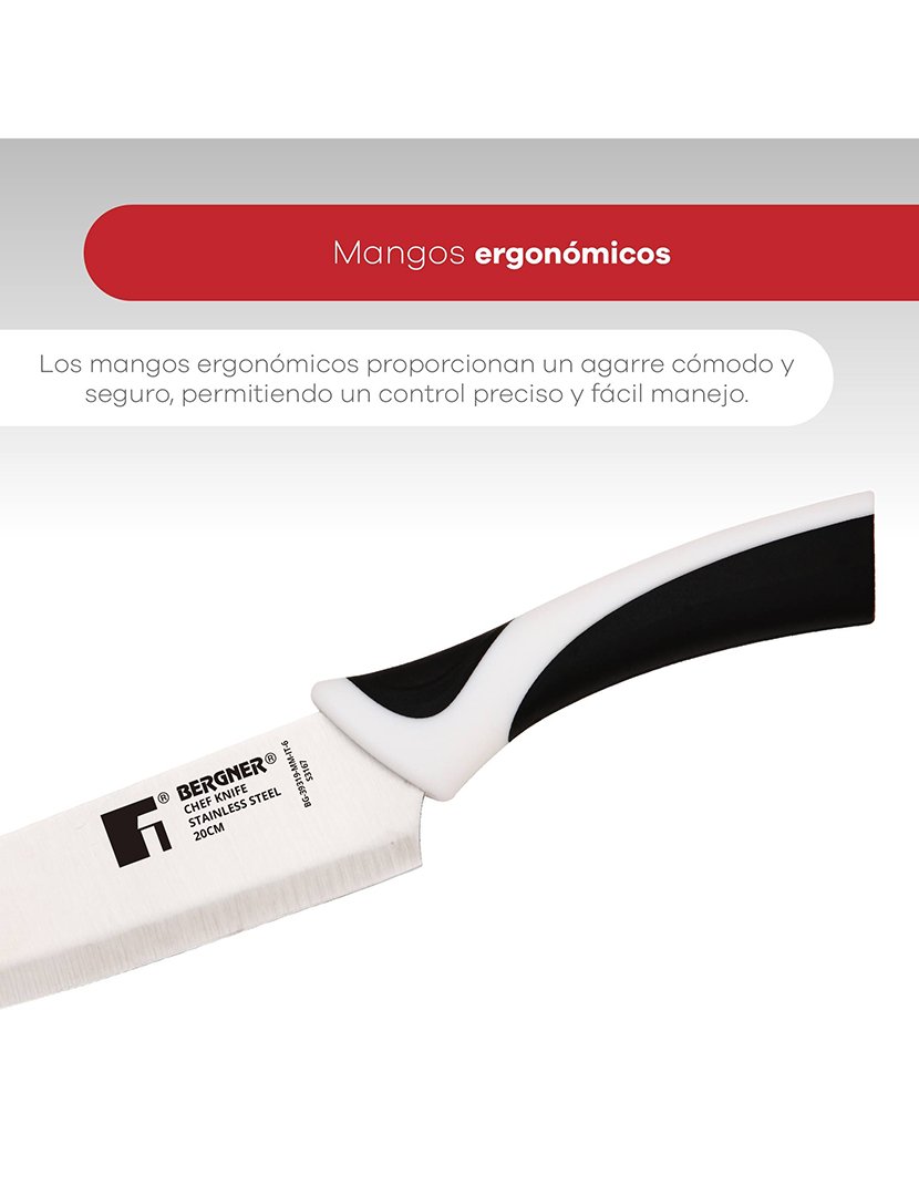 Conjunto de 5 peças de facas e tesouras em aço inoxidável Kyoto