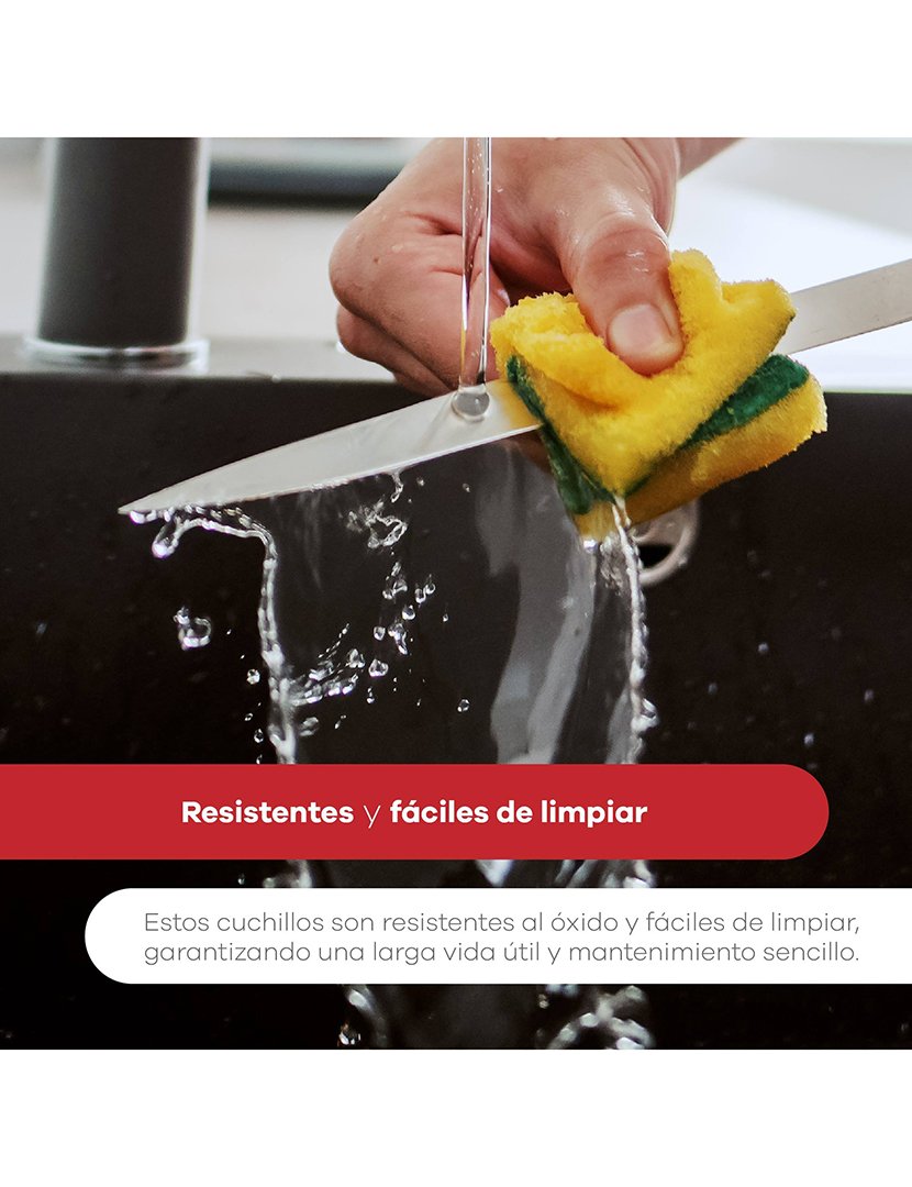 Conjunto de 5 peças de facas e tesouras em aço inoxidável Kyoto