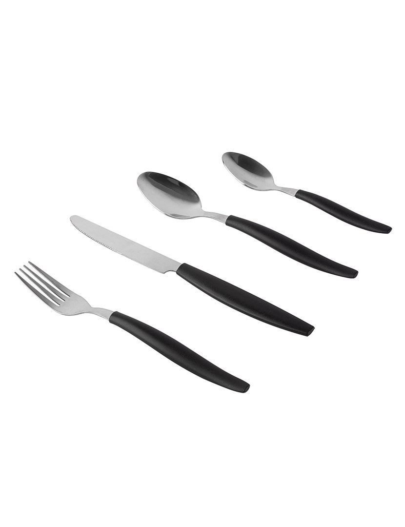 Conjunto de 16 peças de talheres preto
