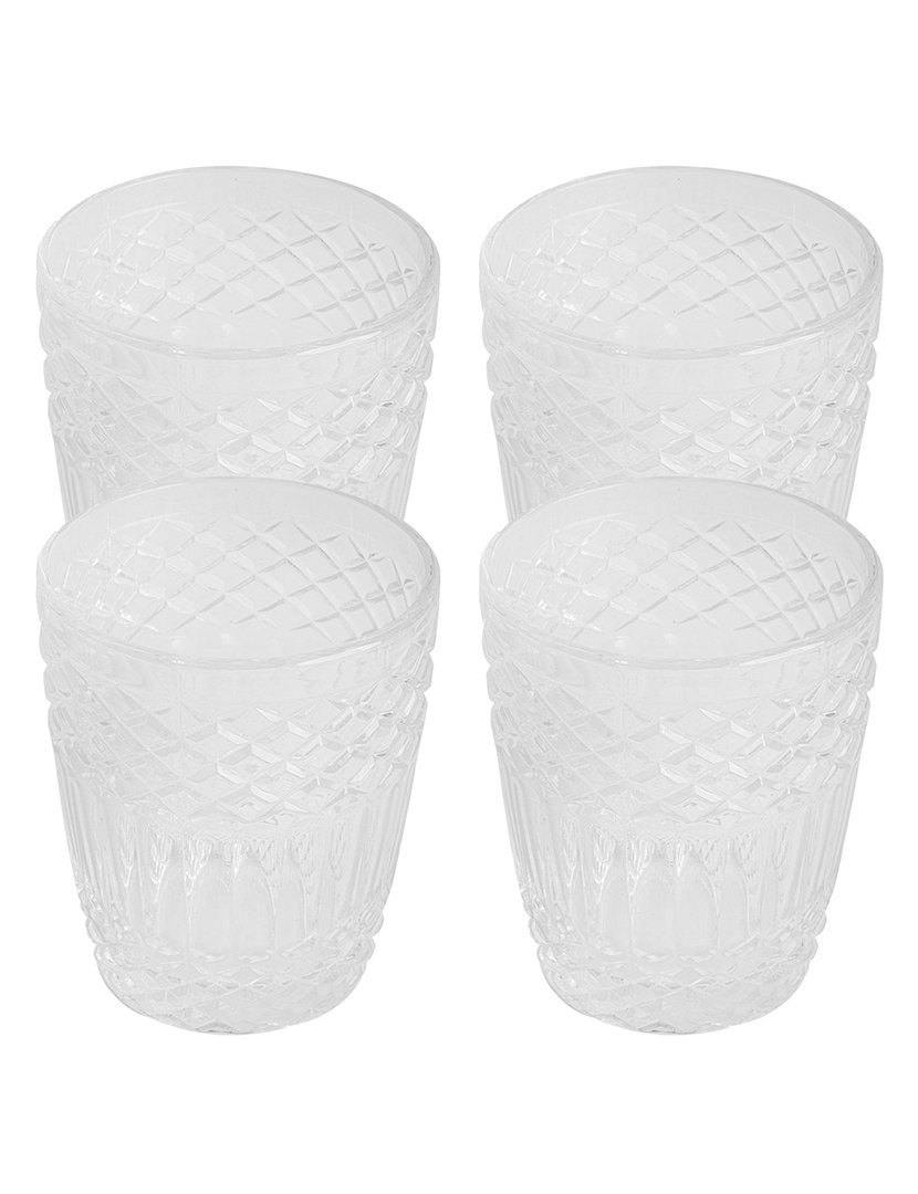 Conjunto de 4 copos de vidro transparente 300ml
