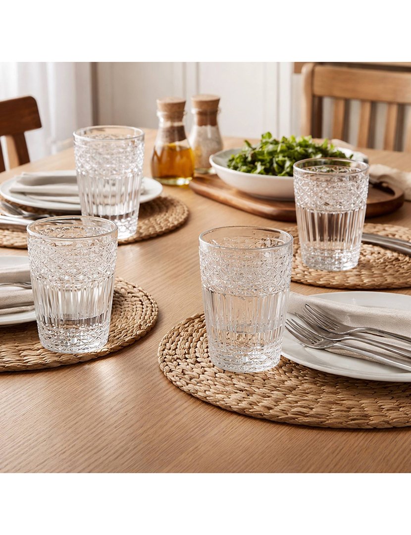 Conjunto de 4 copos de vidro transparente 300ml