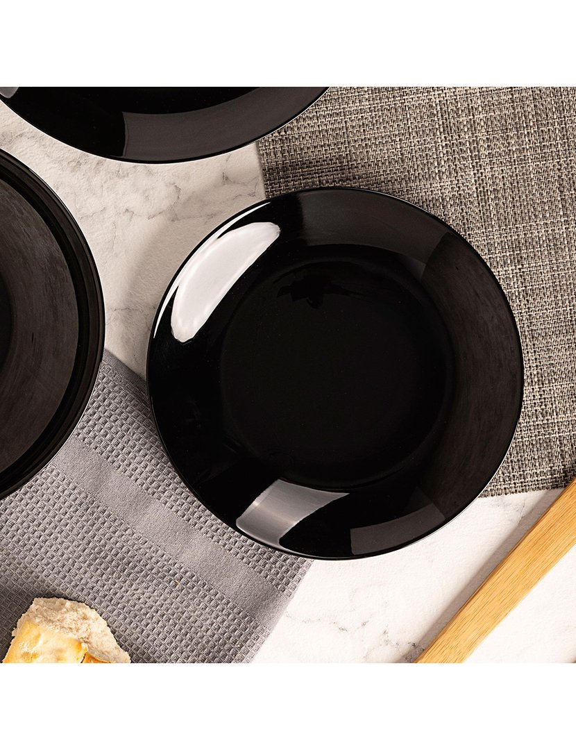 Conjunto de jantar preto com 24 peças