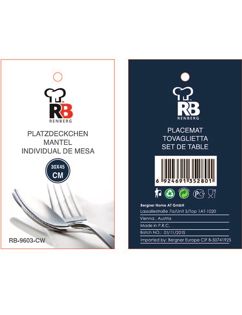 Mantel Individual 30x45 cm