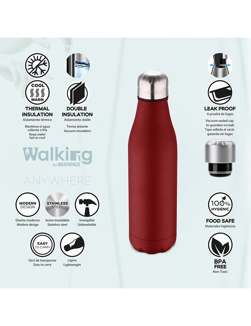 Garrafa térmica rosa 500ml 