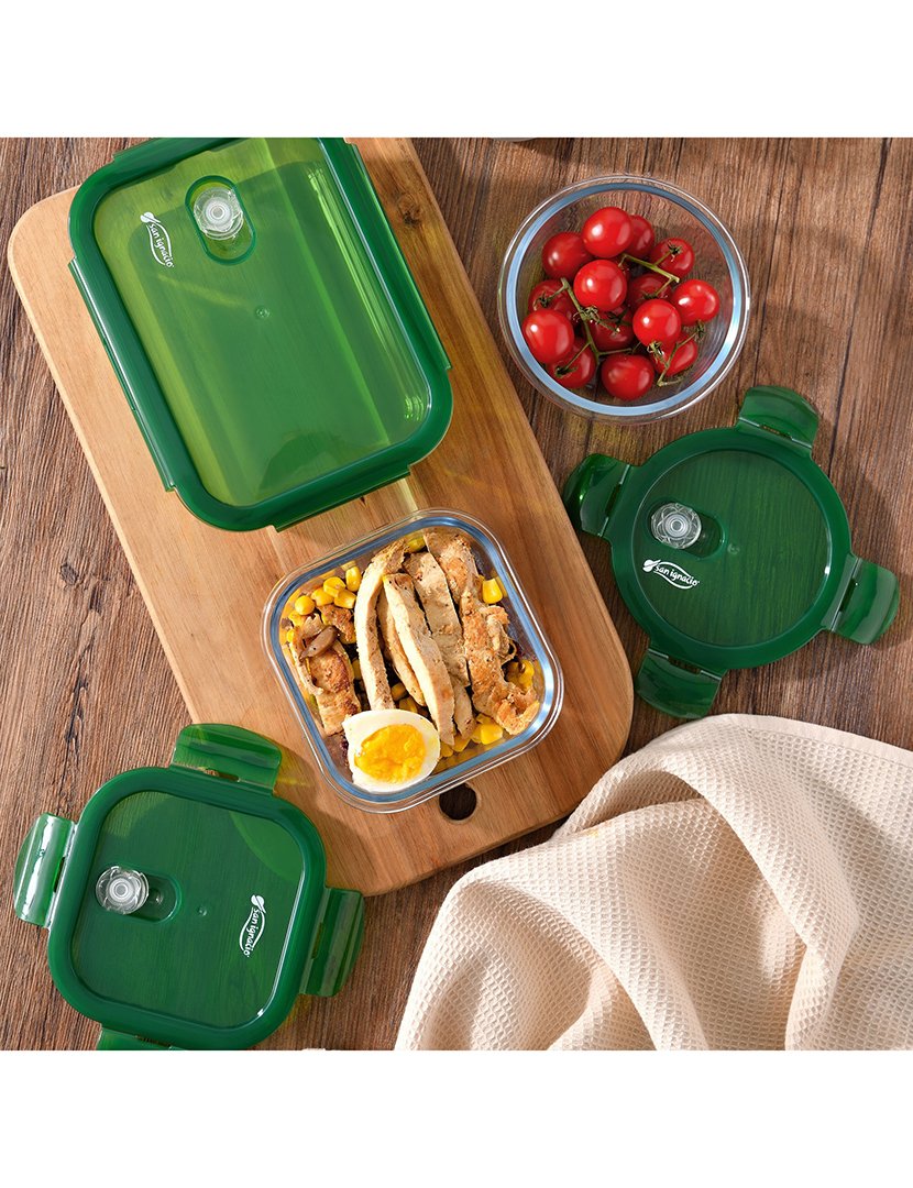 Lancheira retangular hermética Vitoria 1000ml Verde