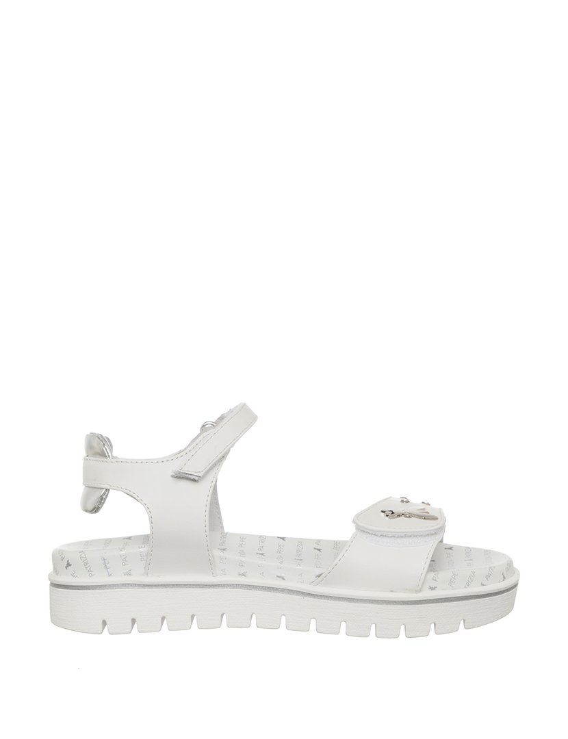 Sandálias Menina Branco e Prateado