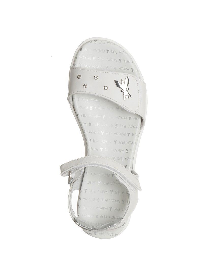 Sandálias Menina Branco e Prateado