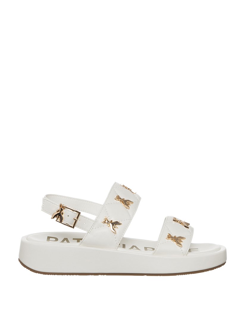 Sandálias Menina Branco e Dourado
