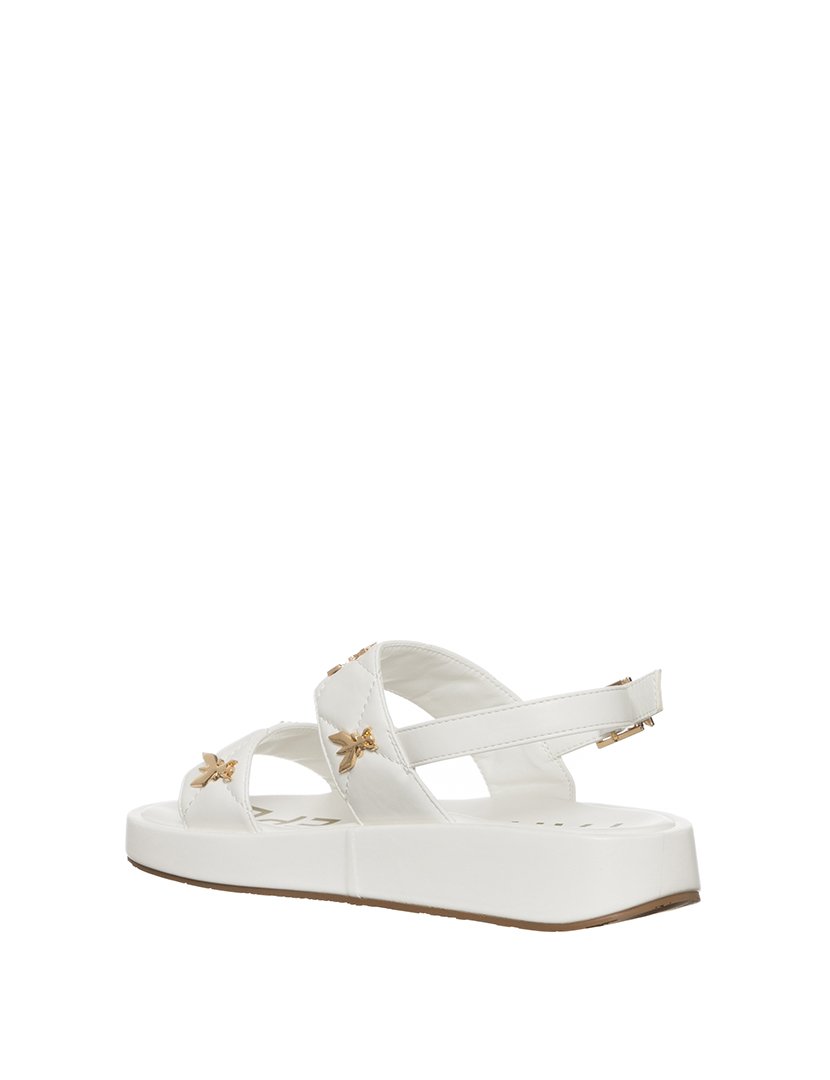 Sandálias Menina Branco e Dourado