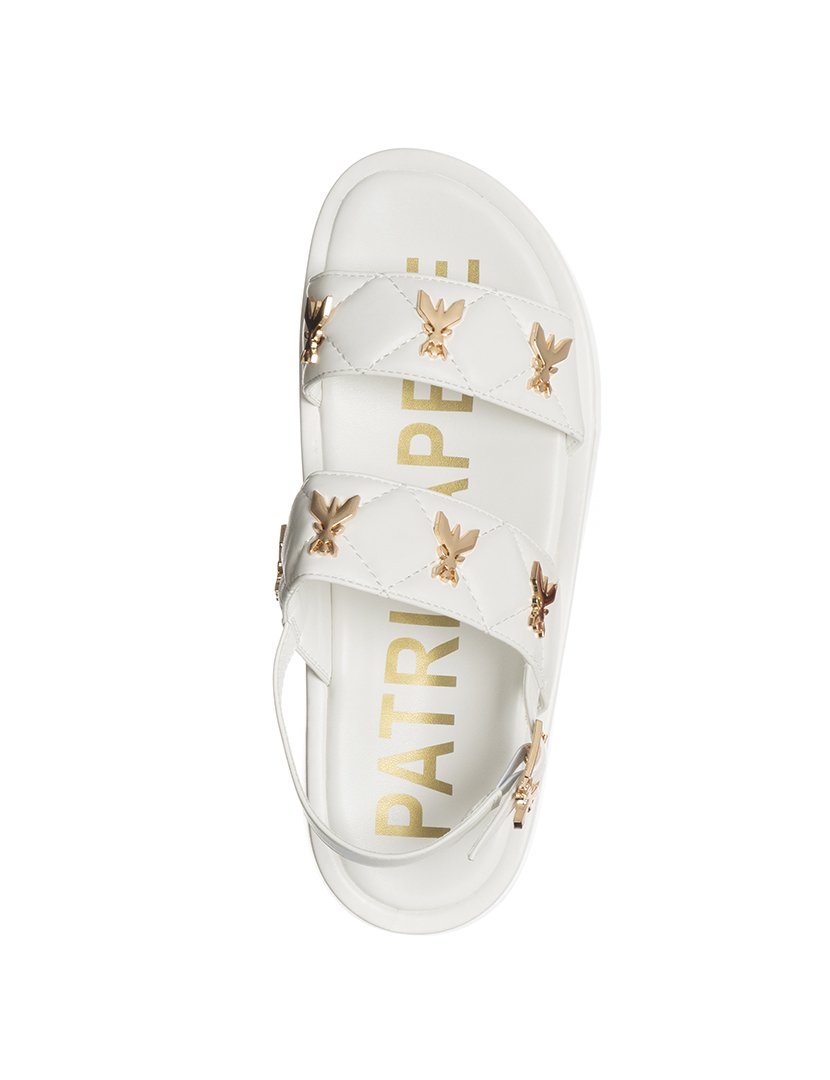 Sandálias Menina Branco e Dourado