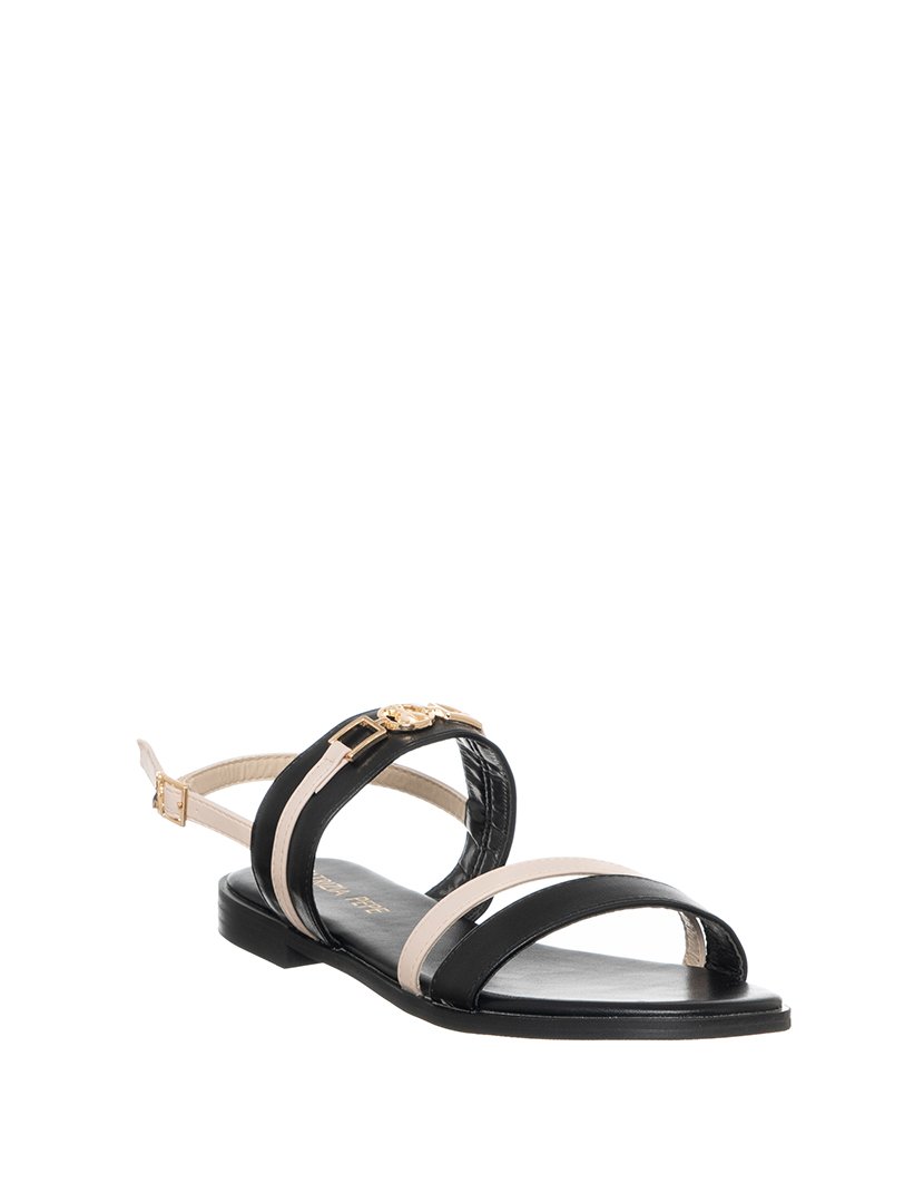 Sandálias Menina Preto e Bege