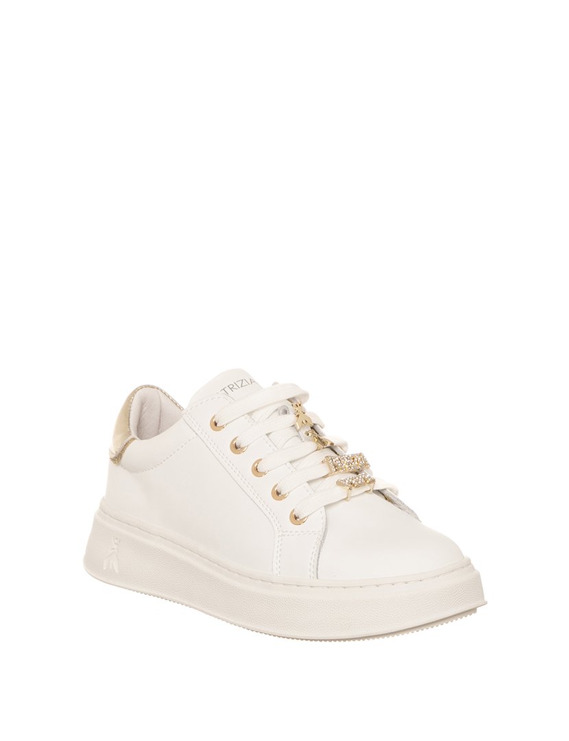 Ténis Menina Branco e Dourado