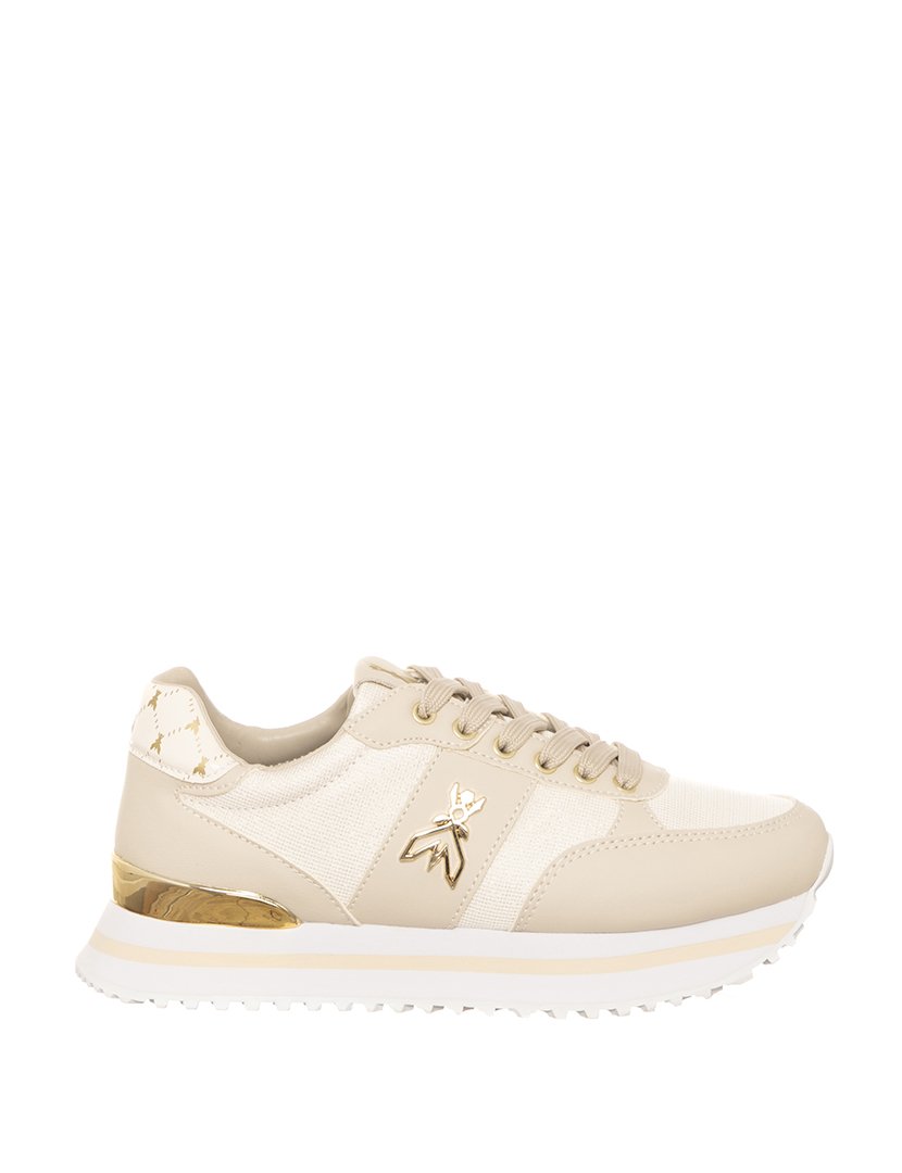 Ténis Menina Branco e Dourado