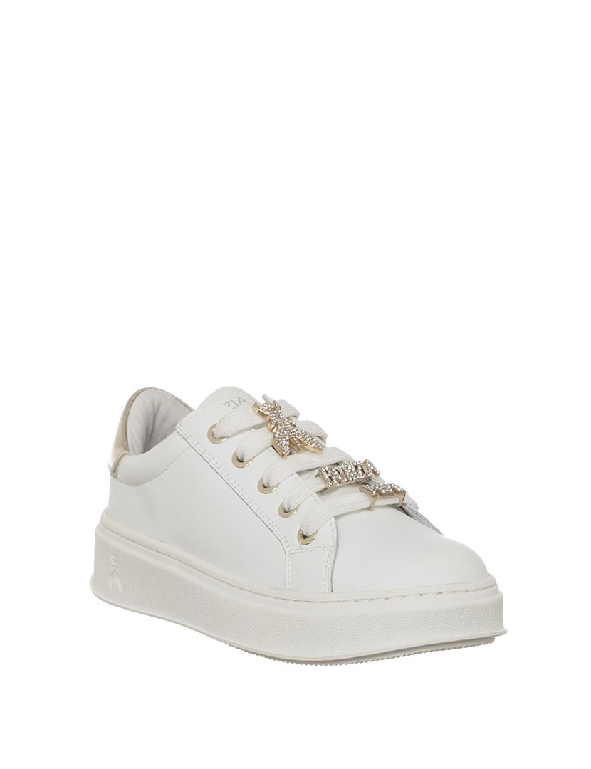 Ténis Menina Branco e Dourado