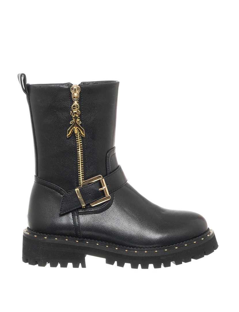Botas Menina Preto e Dourado