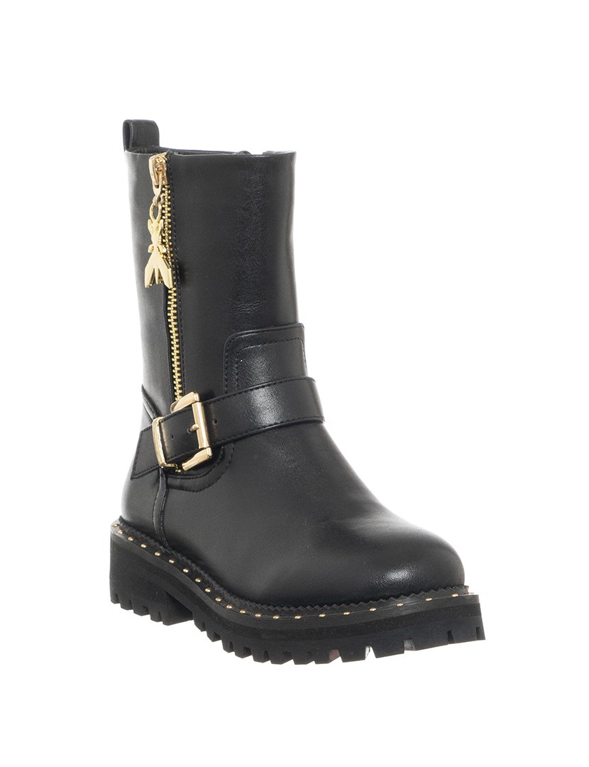 Botas Menina Preto e Dourado