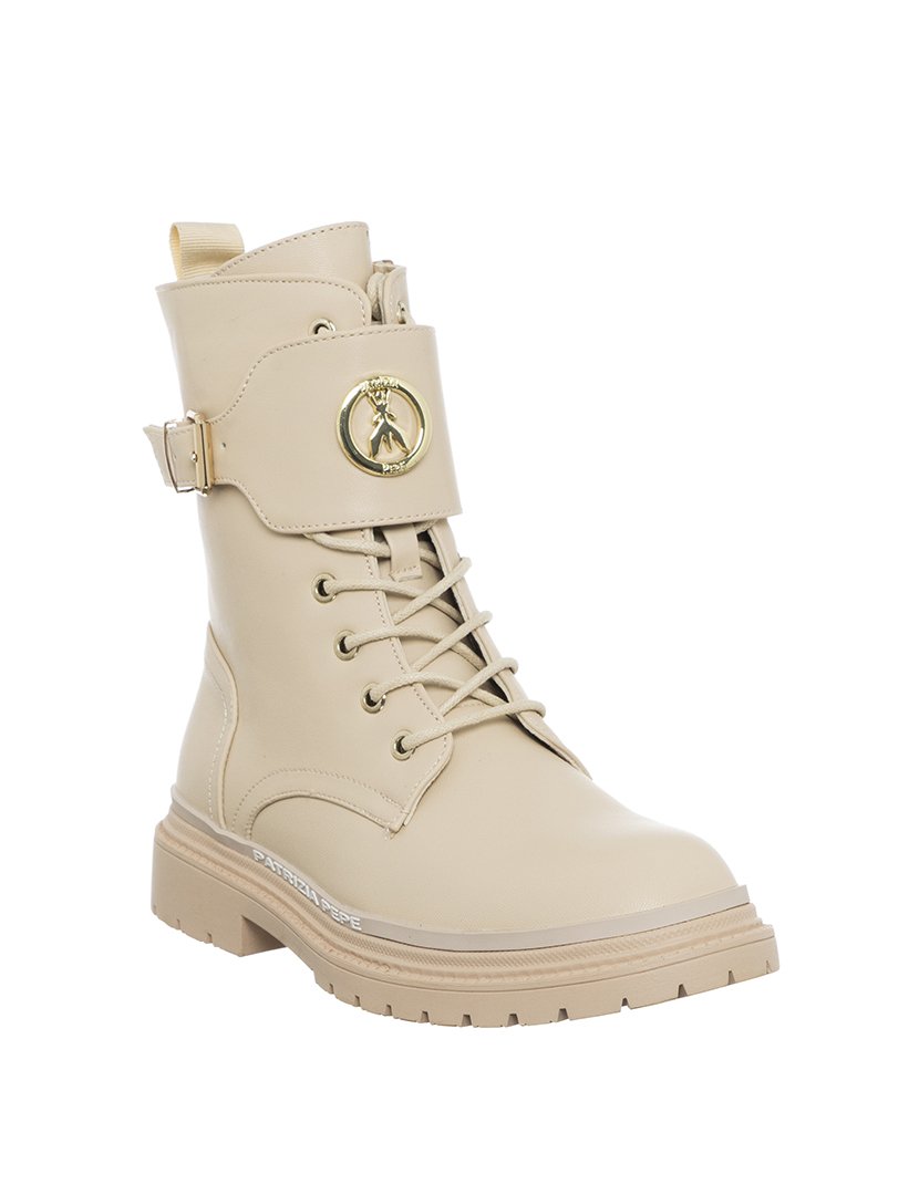 Botas Menina Bege e Dourado