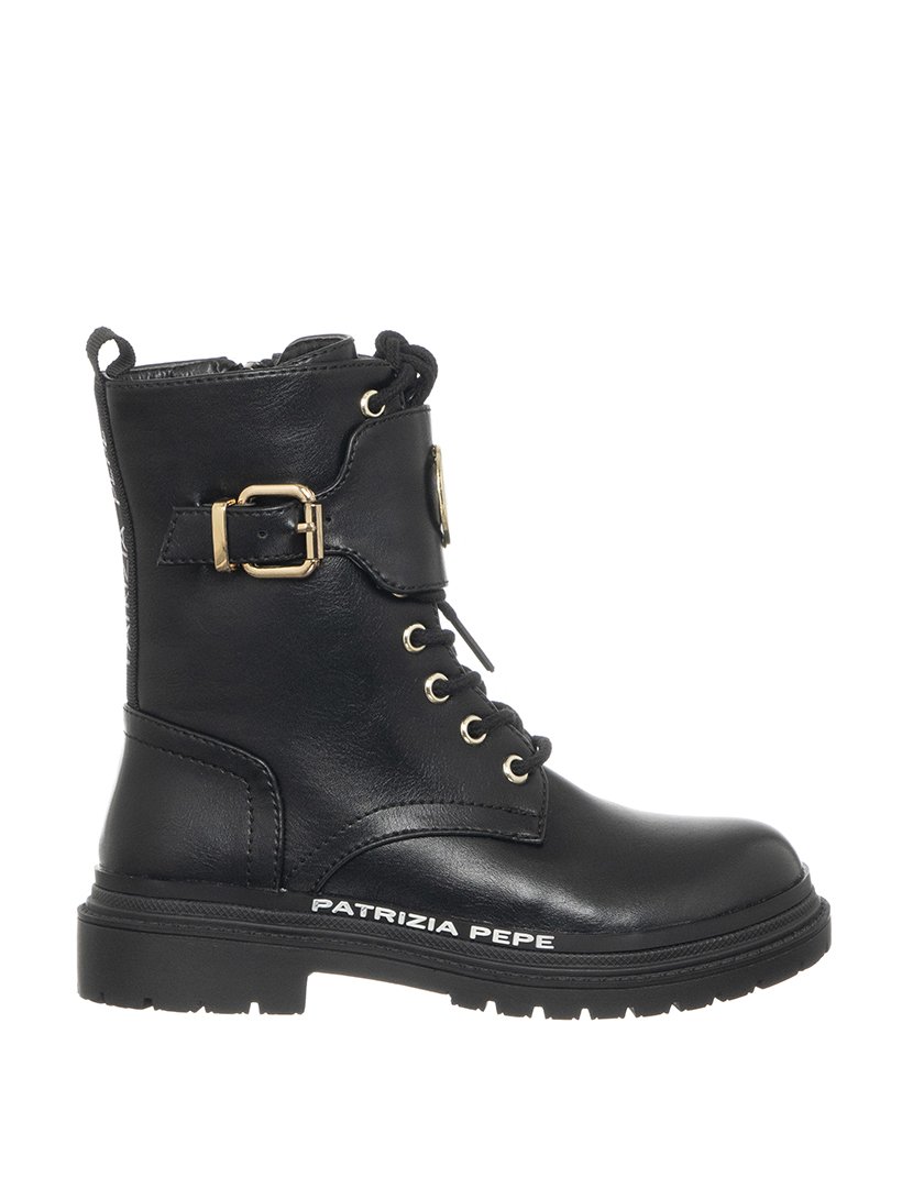 Botas Menina Preto e Dourado