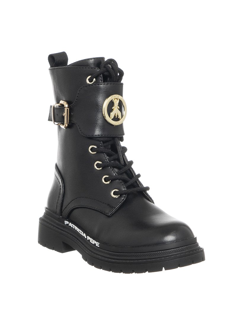 Botas Menina Preto e Dourado