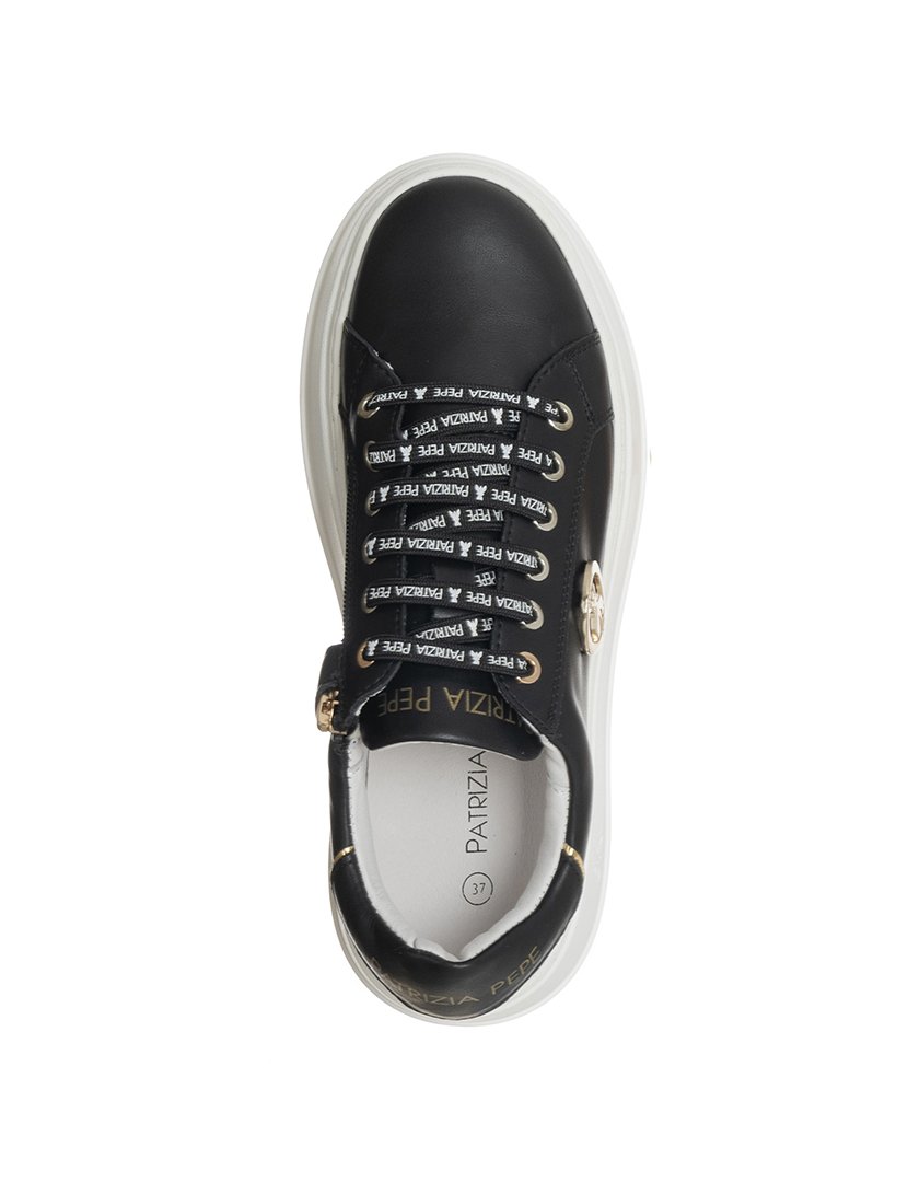 Ténis Menina Preto e Dourado