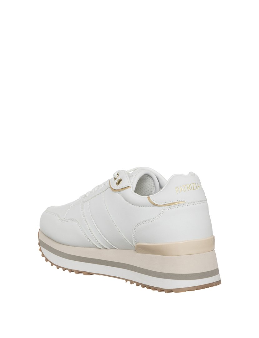 Ténis Menina Branco e Dourado