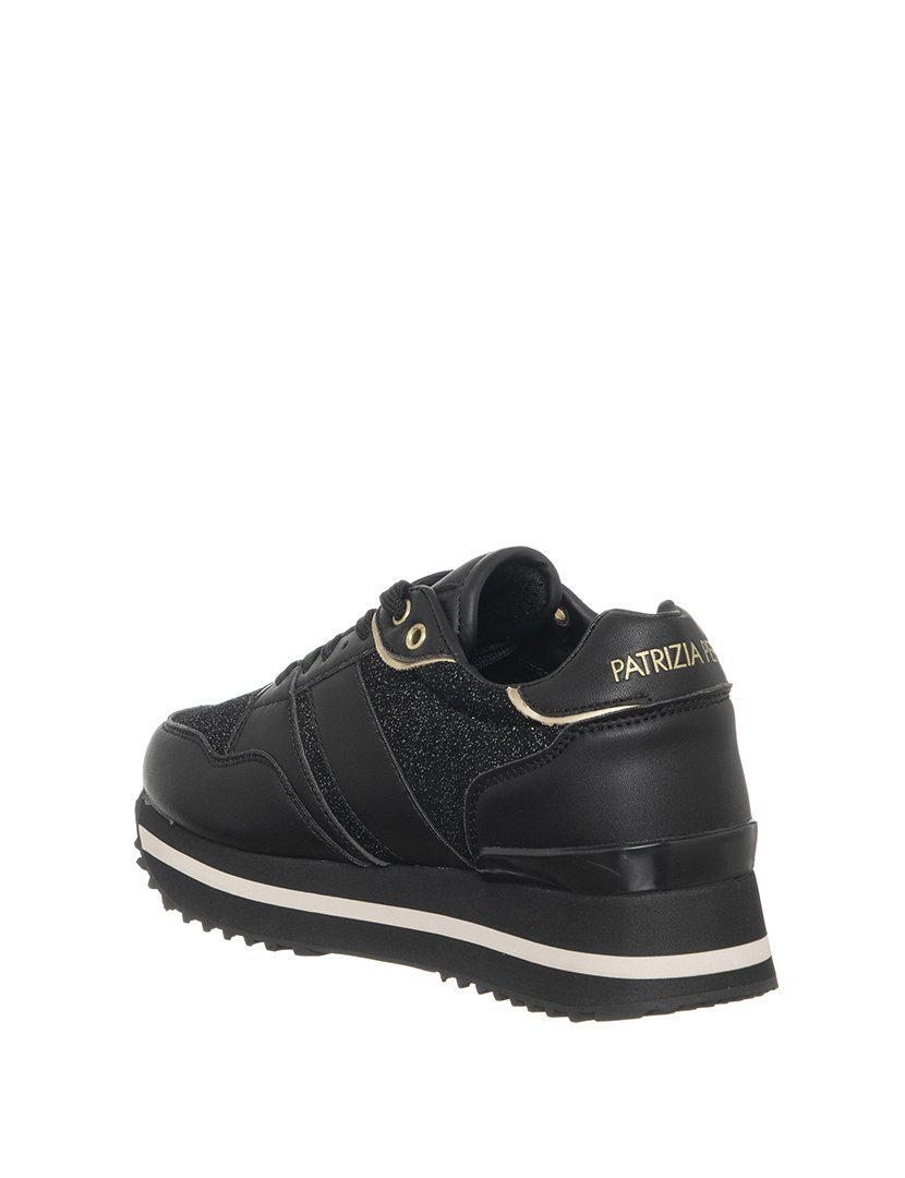 Ténis Menina Preto e Dourado com Glitter