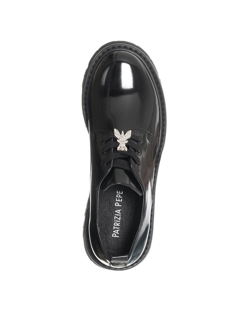 Mocassins Menina Preto e Dourado