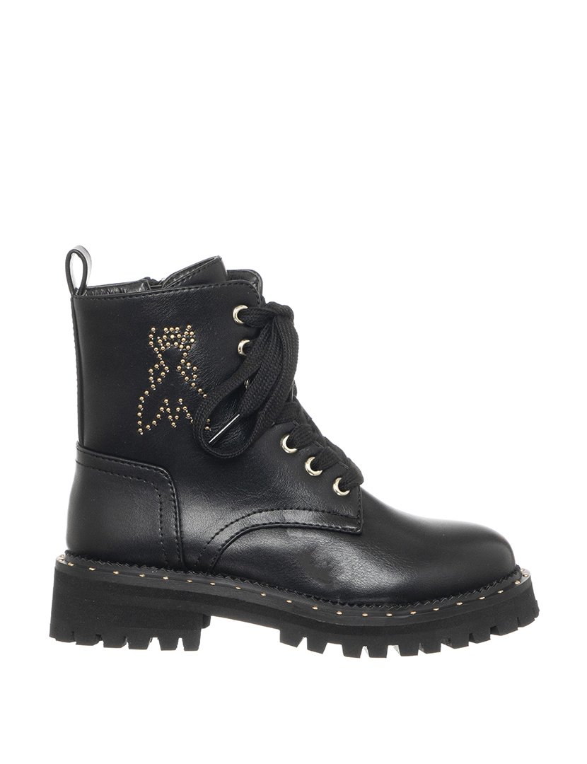 Botins Menina Preto e Dourado