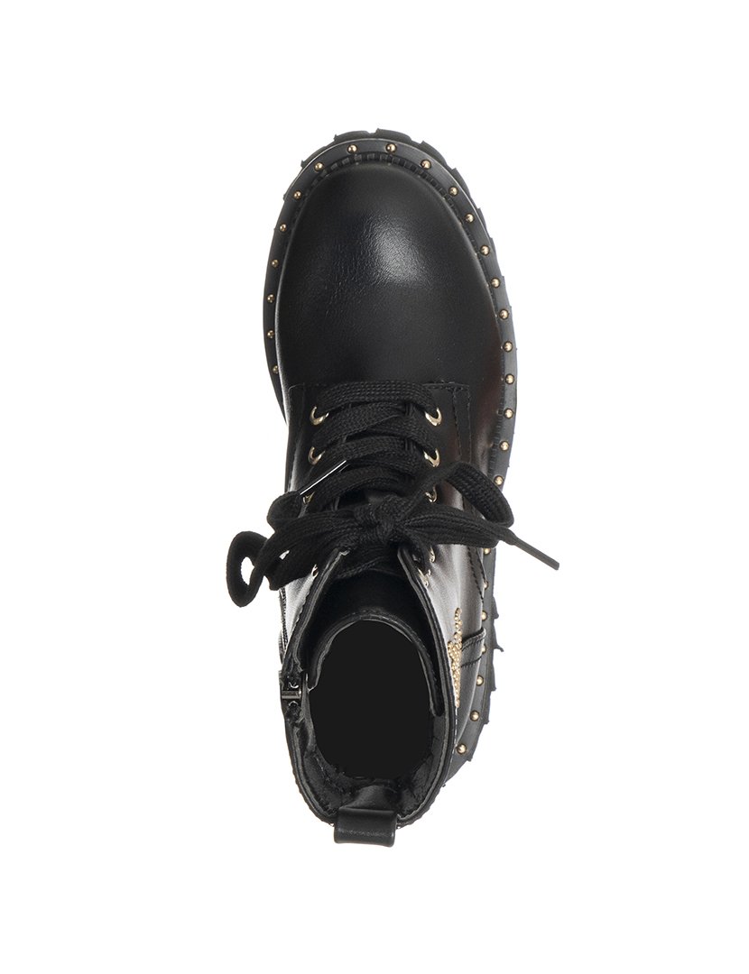 Botins Menina Preto e Dourado