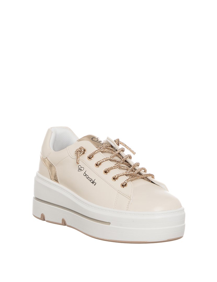 Ténis Senhora Bege e Dourado