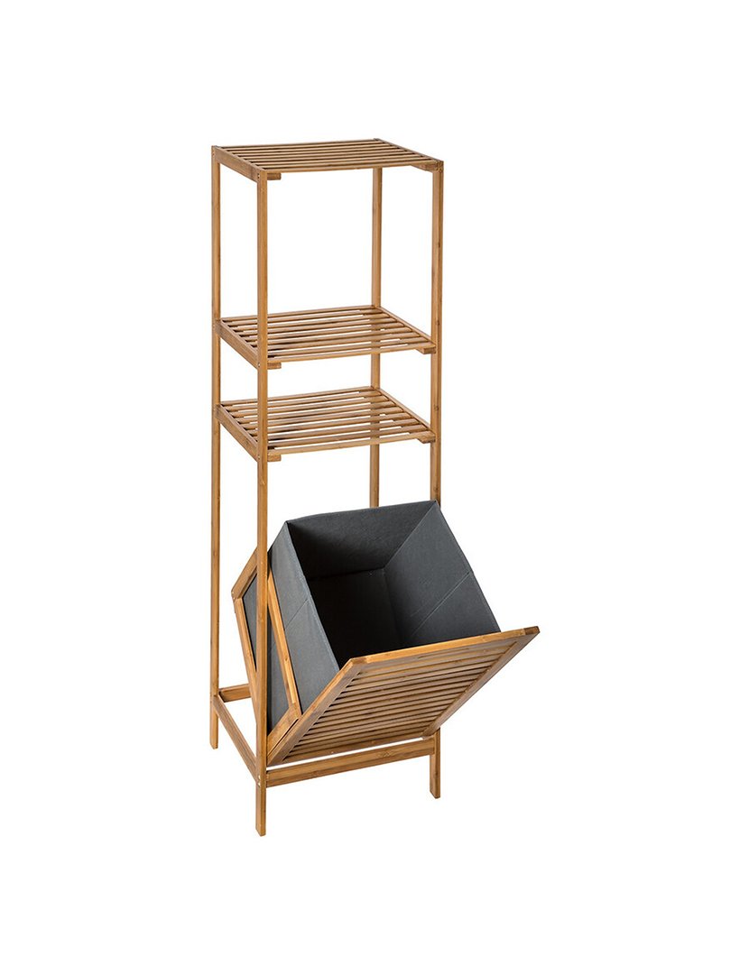 Estante + Cesto Roupa Bambú