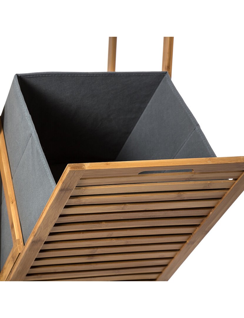 Estante + Cesto Roupa Bambú