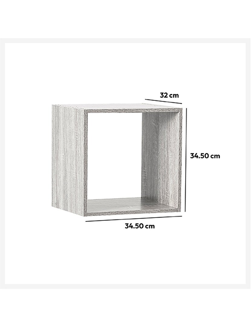 Cubo Mix Madeira Cinza