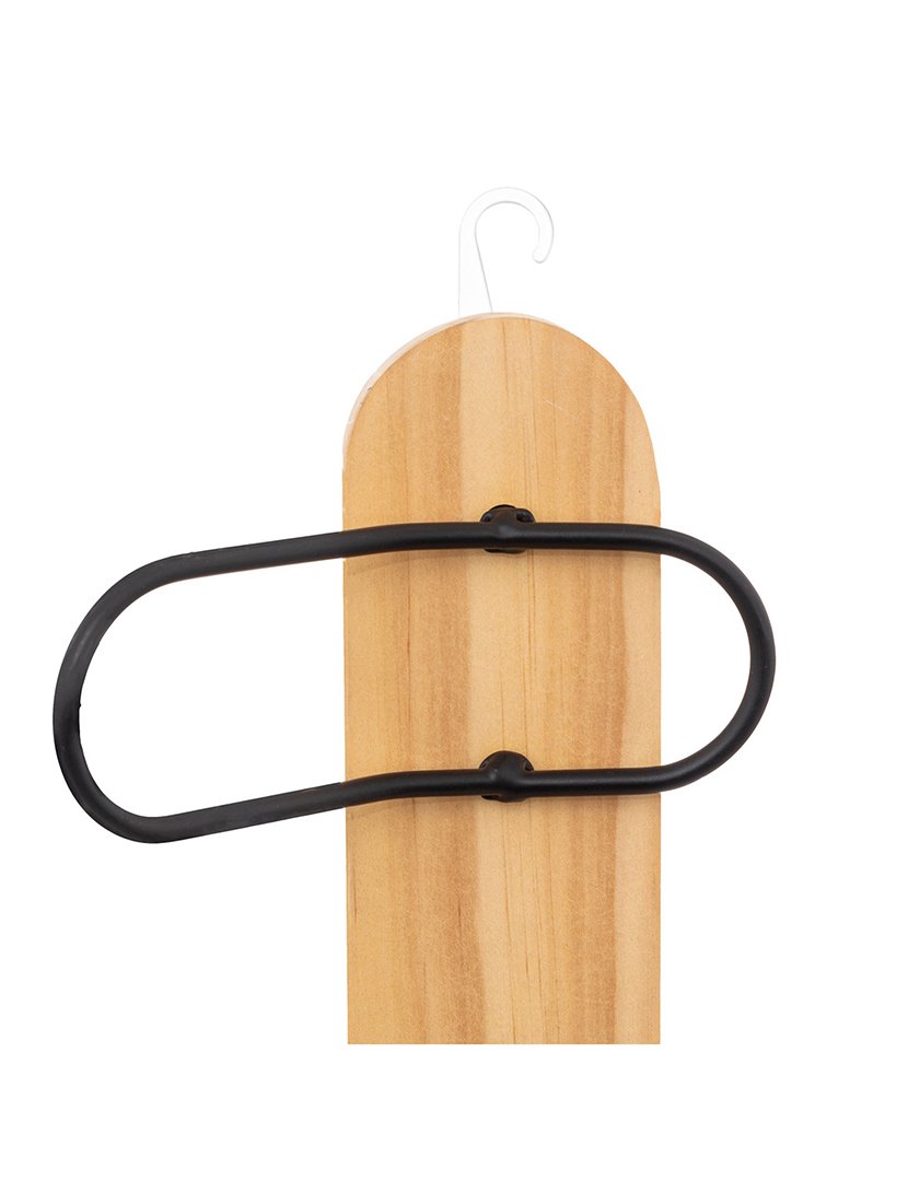 Cabide Parede 6 Ganchos Metal/Madeira