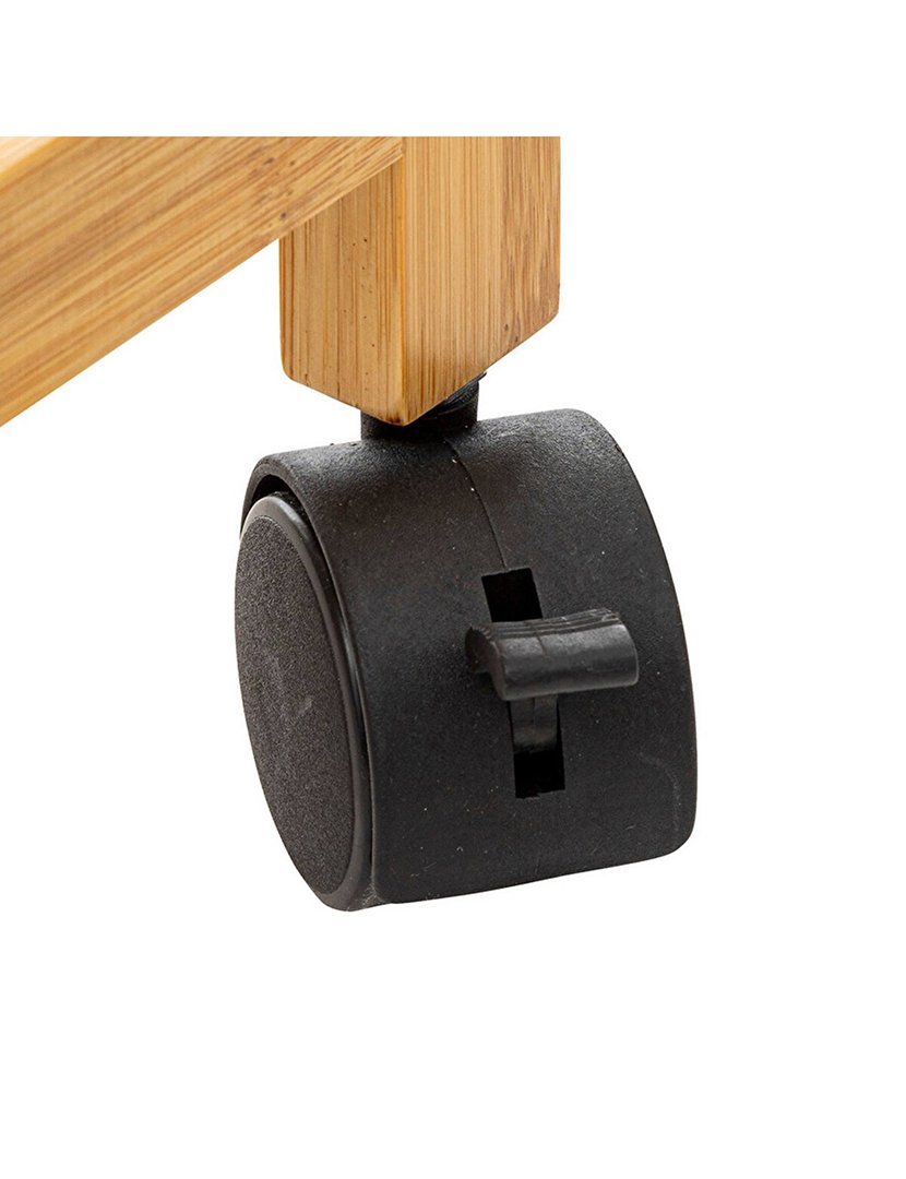 Cesto Roupa Rodas Bambú 52L