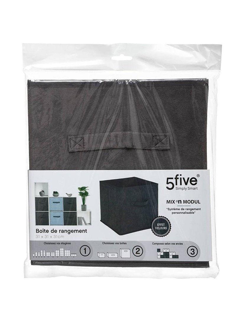 Caixa Arrumação Tecido Antracite