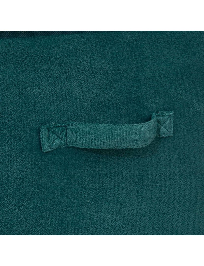 Caixa Arrumação Tecido Azul Petróleo