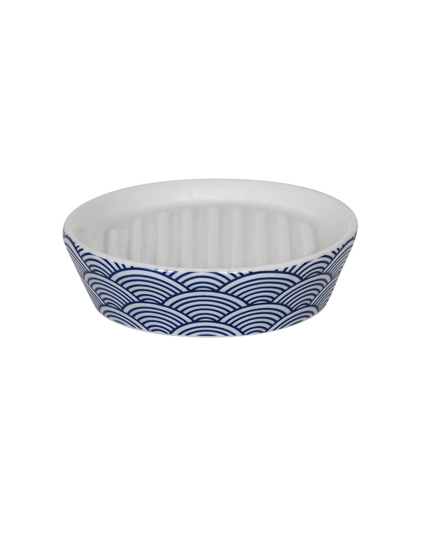 Saboneteira Bento Branco/Azul