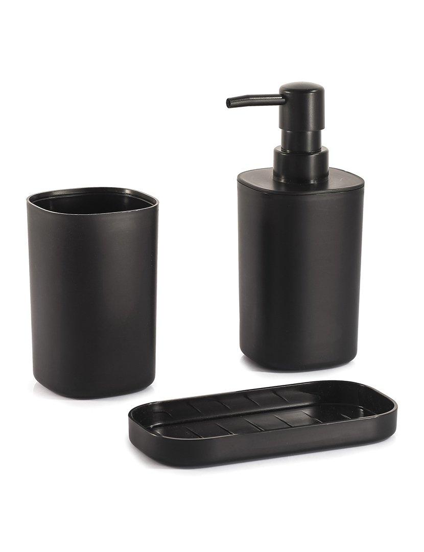 Conjunto 3 Acessórios Casa Banho Preto