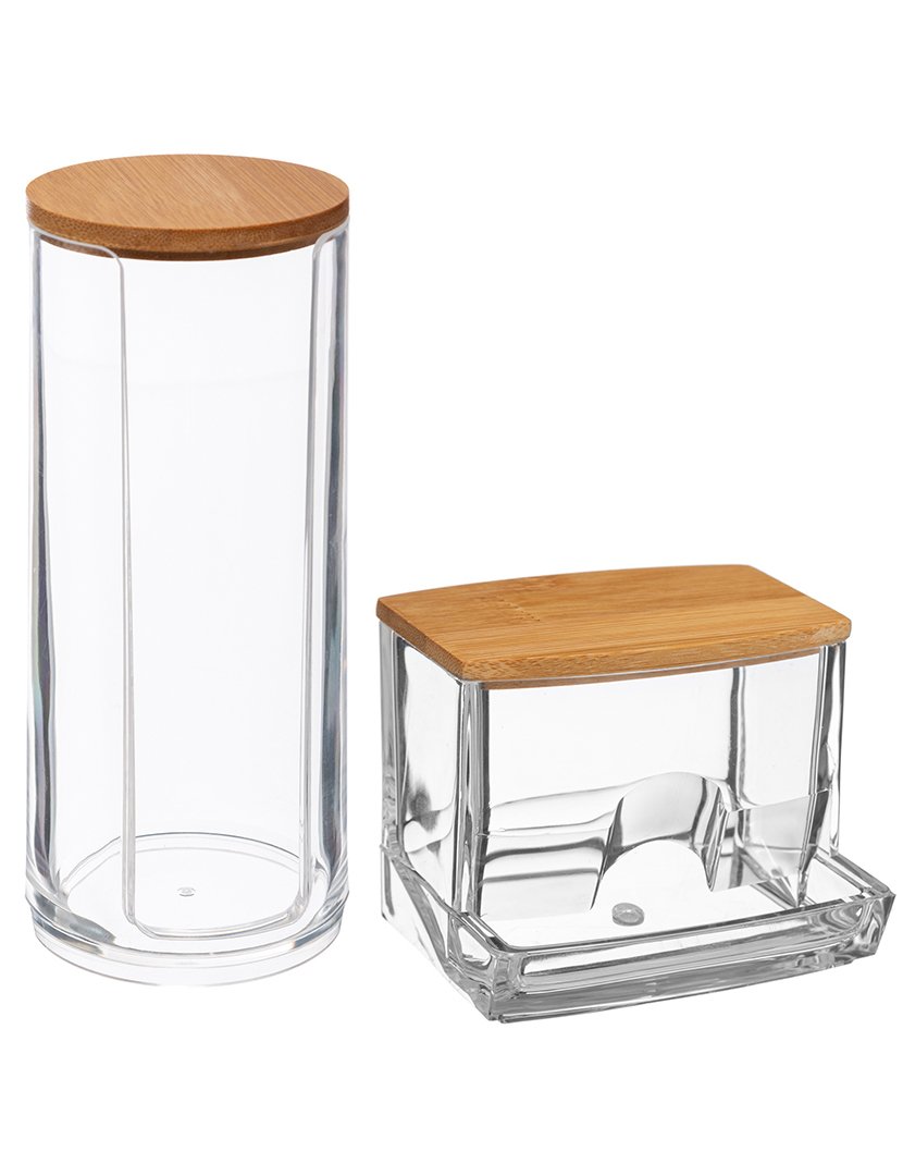 Conjunto 2 Dispensadores Algodão e Cotonetes