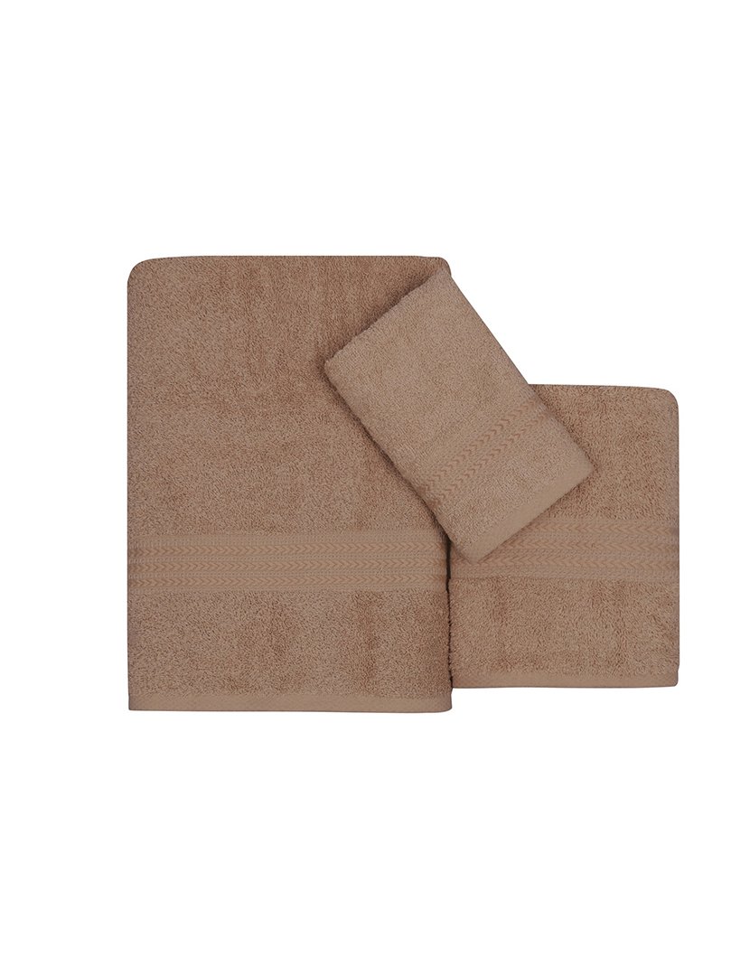 Conjunto 3 Toalhas Banho Taupe