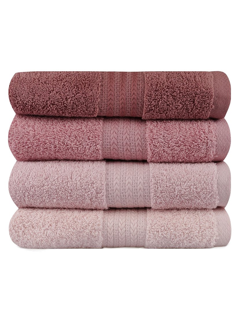 Conjunto 4 Toalhas Banho Rosa