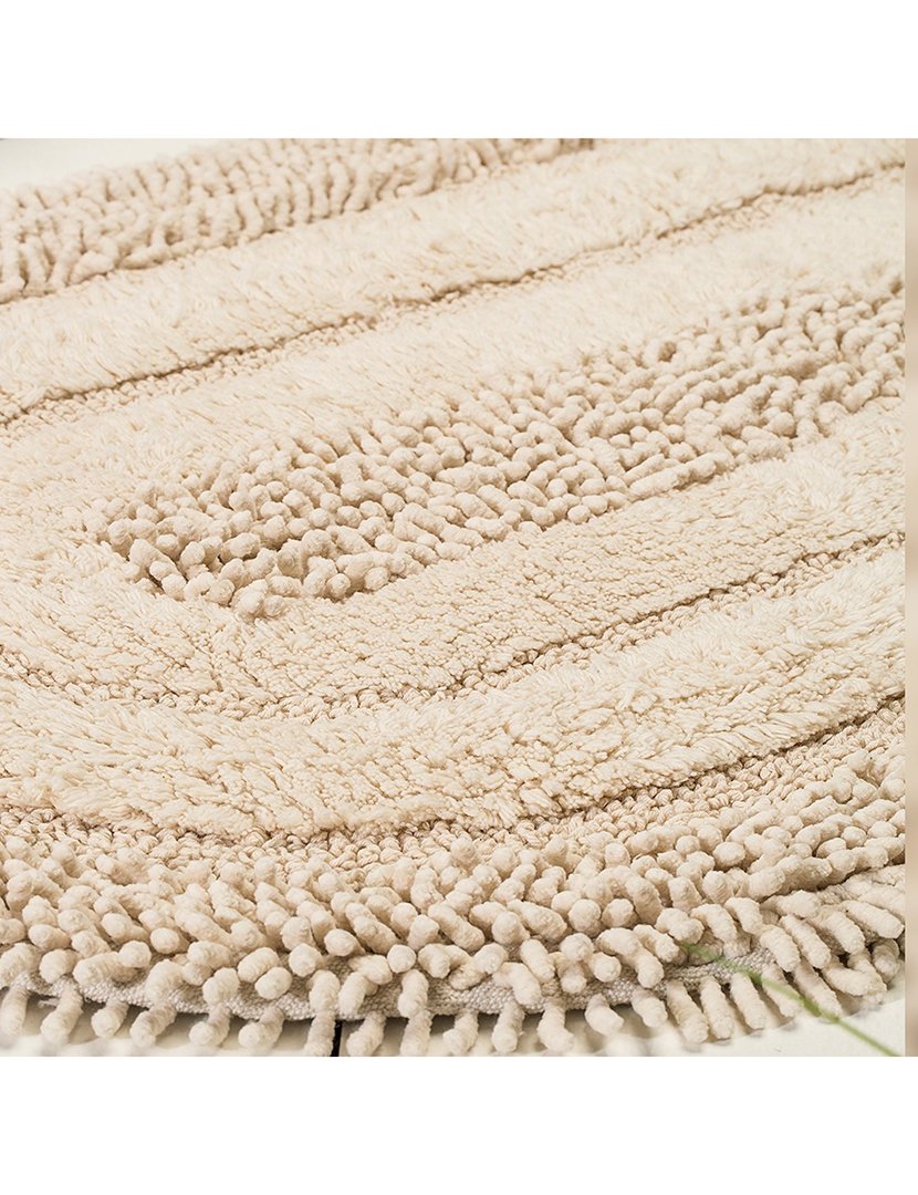 Conjunto 2 Tapetes Casa Banho Oval Bege