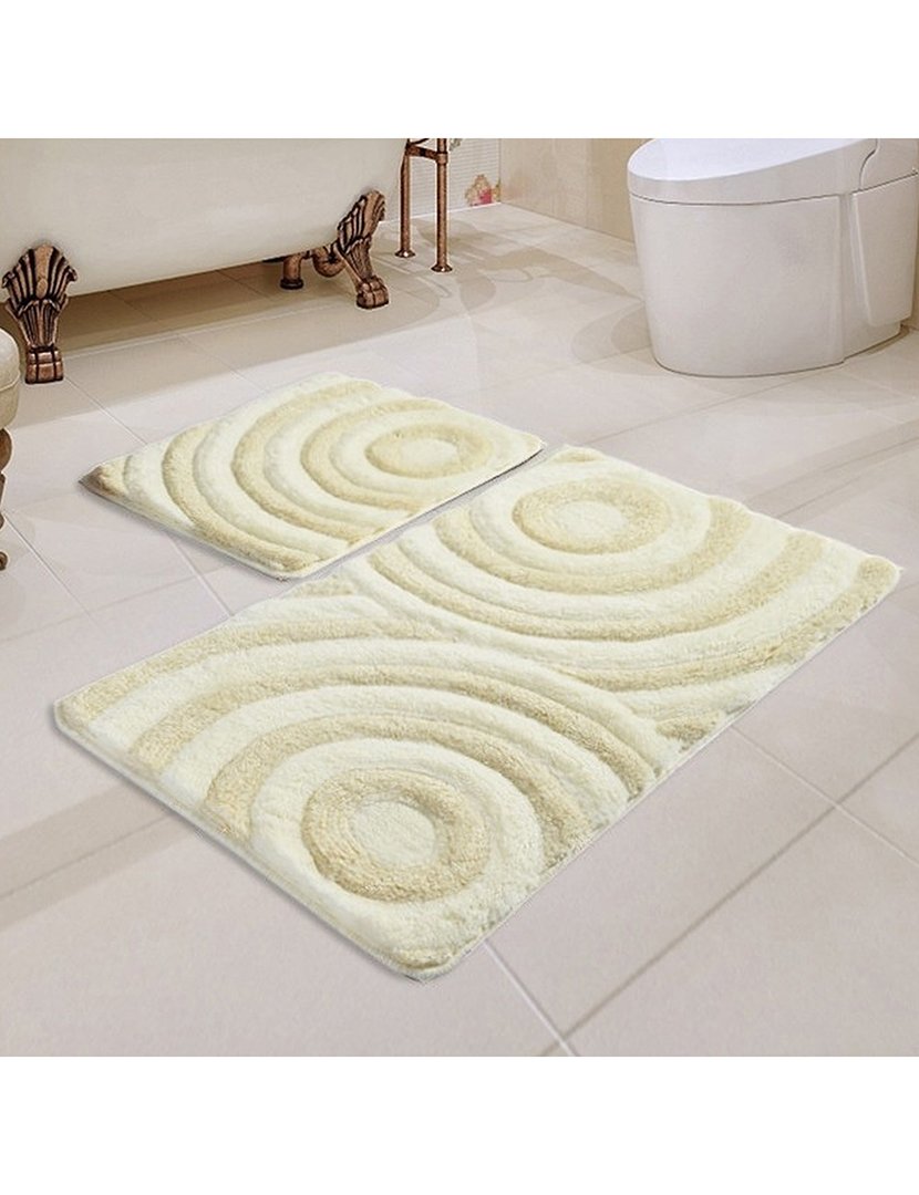 Conjunto 2 Tapetes Casa Banho Creme