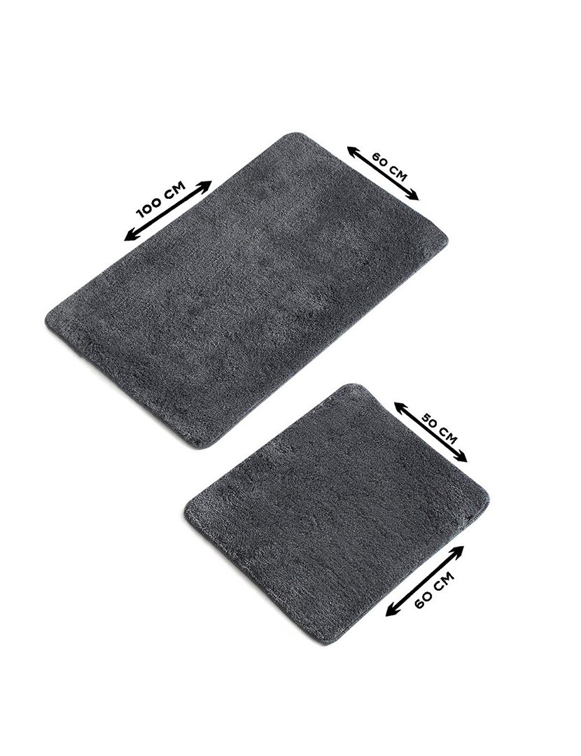 Conjunto 2 Tapetes Casa Banho Antracite