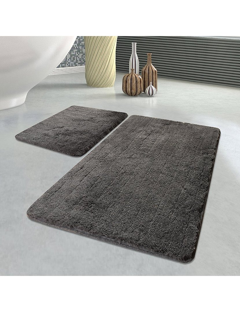 Conjunto 2 Tapetes Casa Banho Antracite