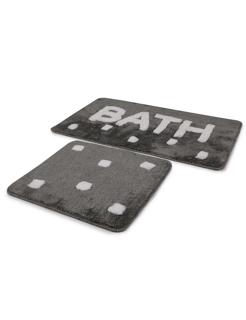 Conjunto 2 Tapetes Casa Banho Bath Cinza