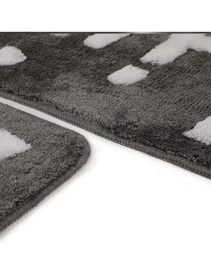 Conjunto 2 Tapetes Casa Banho Bath Cinza