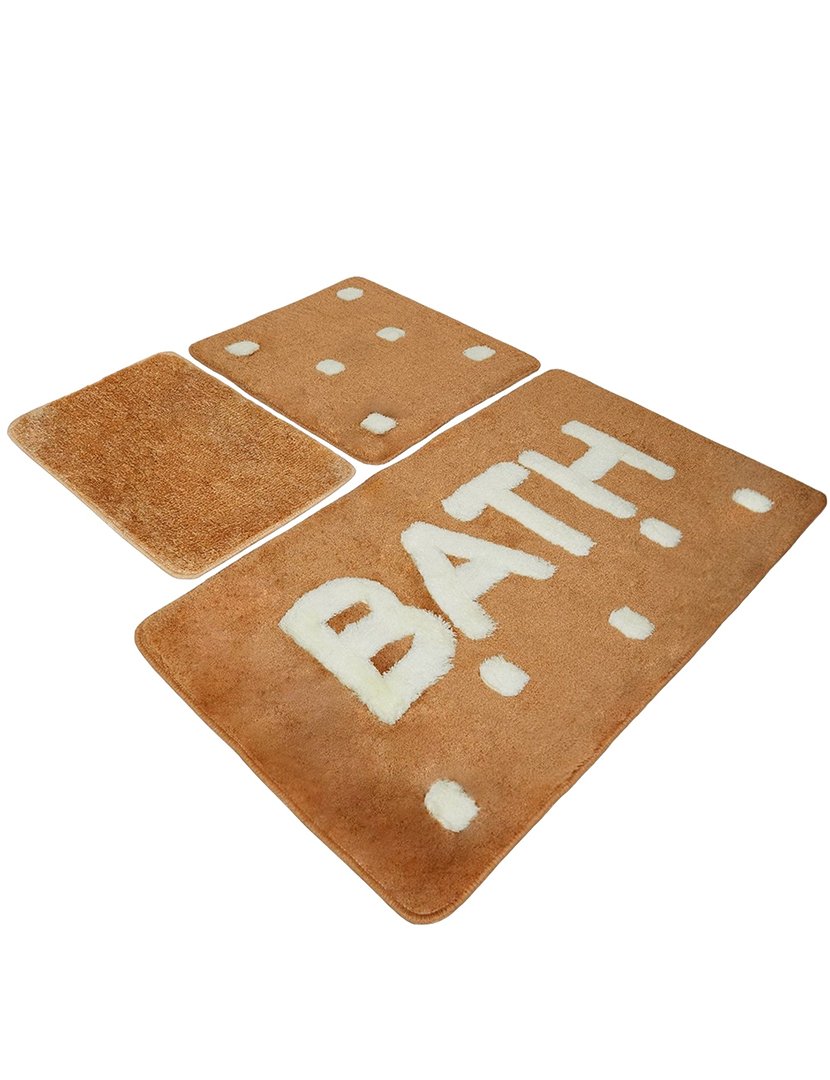 Conjunto 2 Tapetes Casa Banho Bath Mostarda