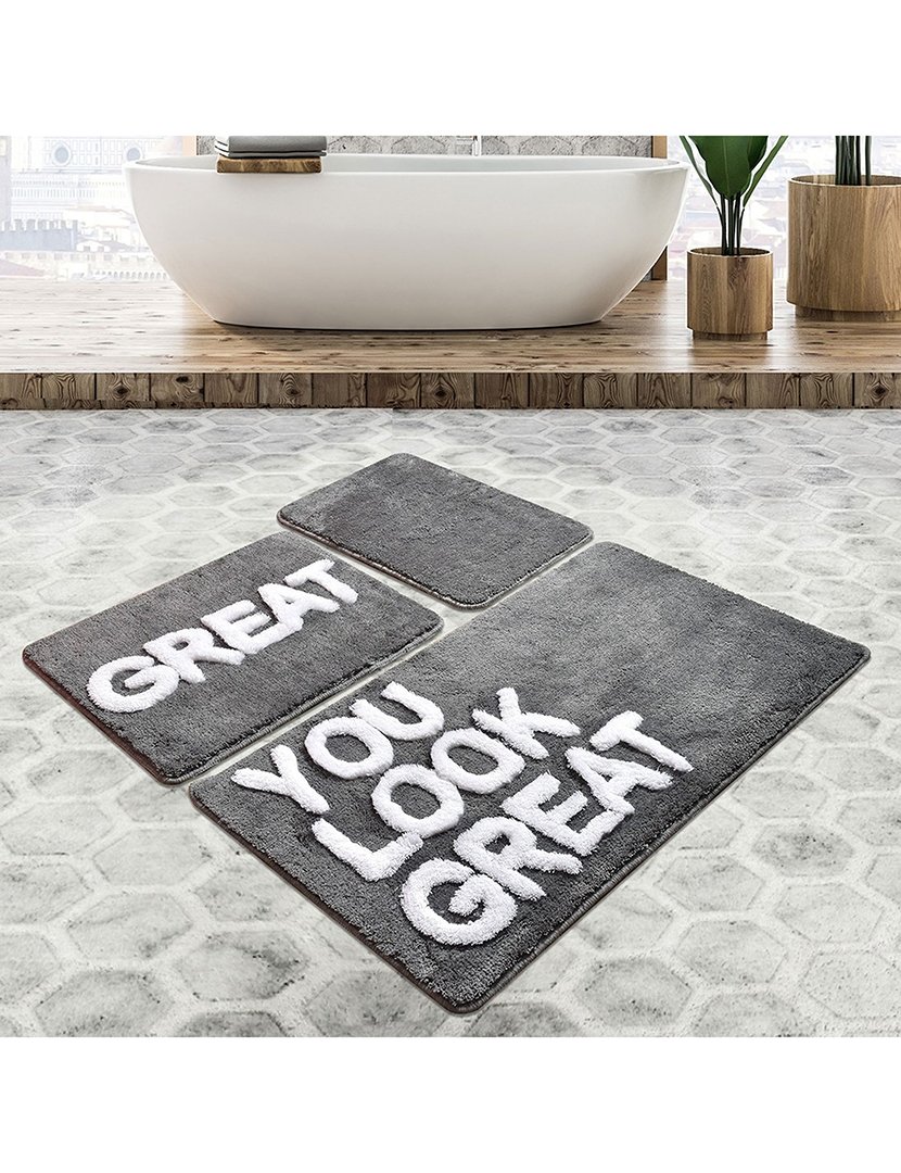 Conjunto 3 Tapetes Casa Banho You Look Great